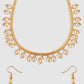 Gold-Plated Off White Beaded Handcrafted Jewellery Set