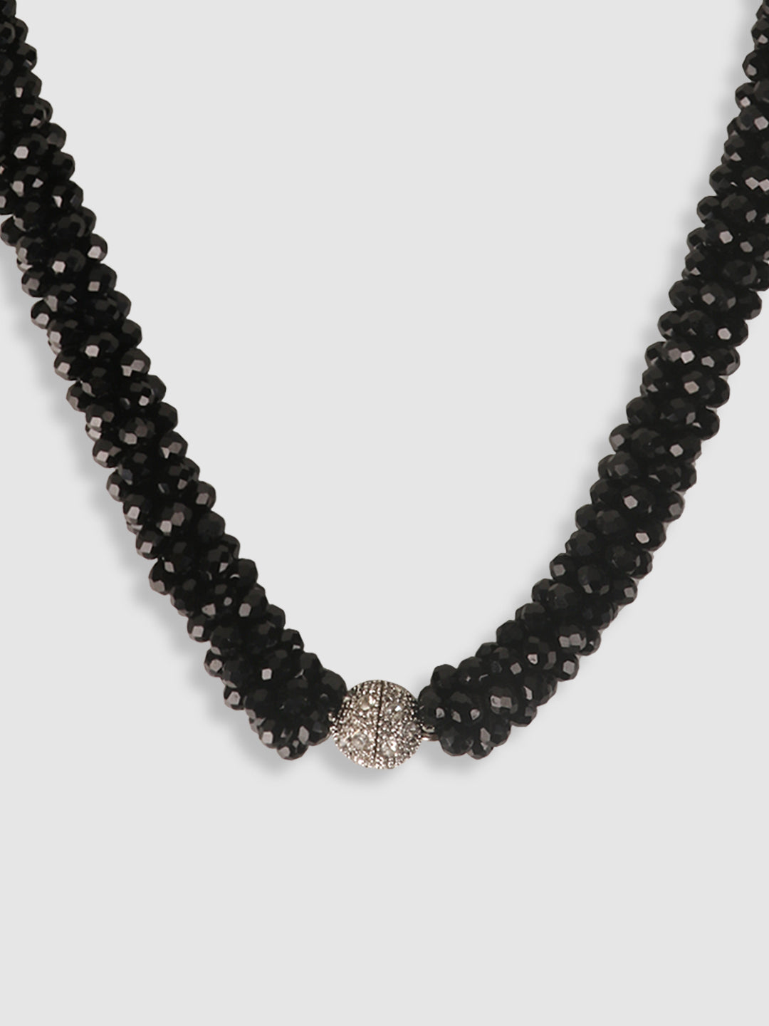 Women Black Beaded Necklace