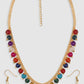 Multcoloured Gold-Plated Handcrafted Pearl Necklace with Earrings