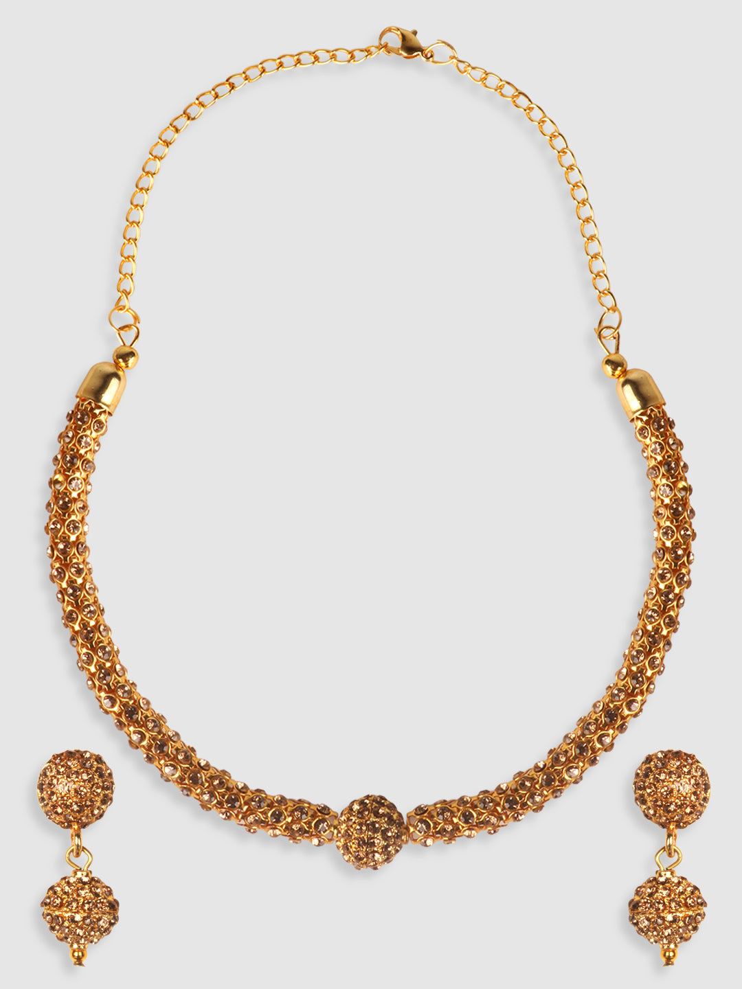 Gold-Plated Stone-Studded Tribal Jewelry Set