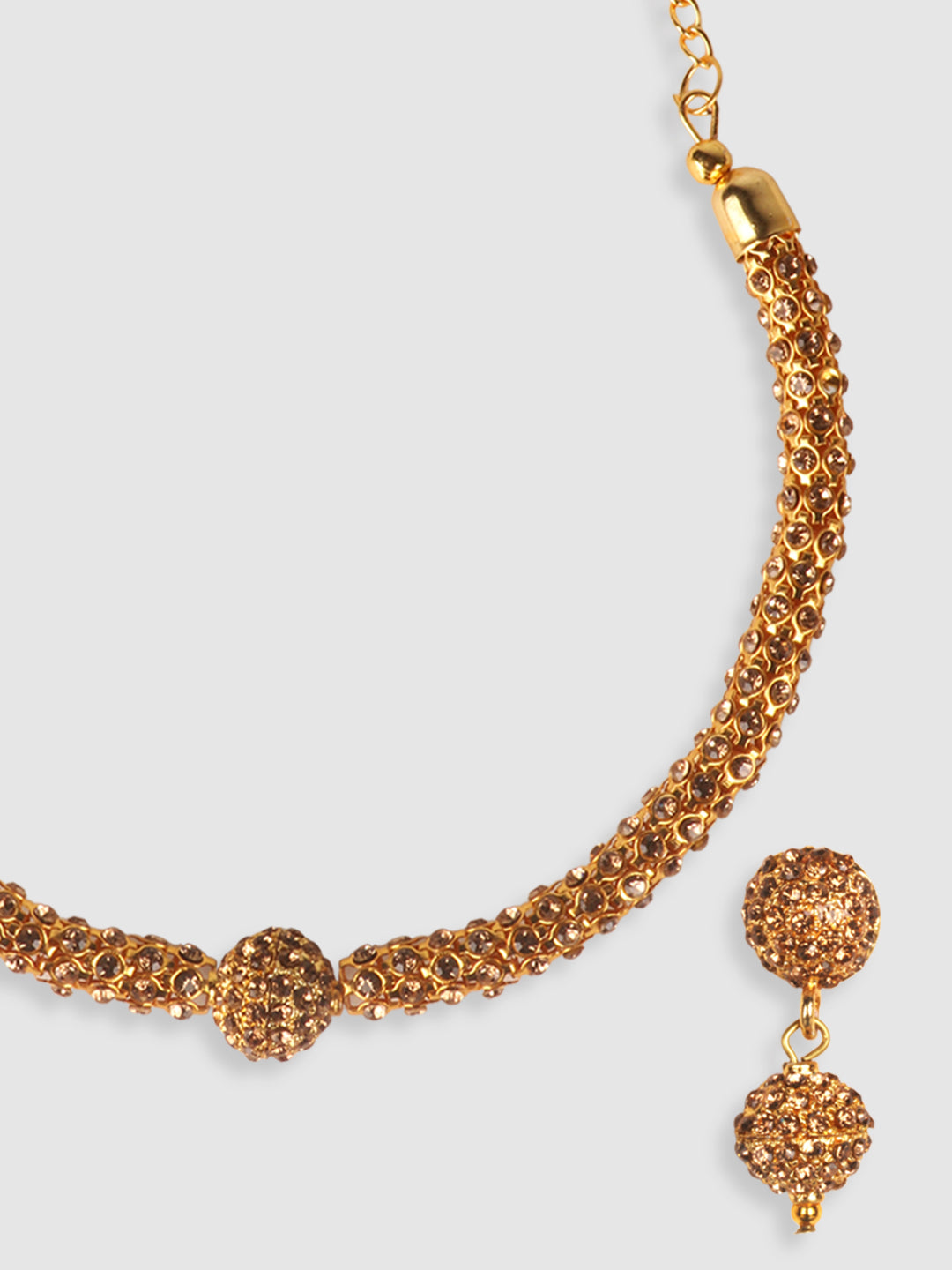 Gold-Plated Stone-Studded Tribal Jewelry Set