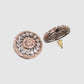 Rhodium-Plated & White Contemporary Studs Earrings