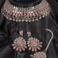 Silver-Toned & Traditional Stone Studded & Pearls Jewellery Set