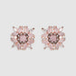 Pink Color Floral Studs Earrings