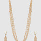 Off White & Gold-Toned & Plated Layered Classy Pearl Jewellery Set