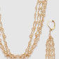 Off White & Gold-Toned & Plated Layered Classy Pearl Jewellery Set