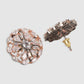 Gold & White Circular Studs Earrings