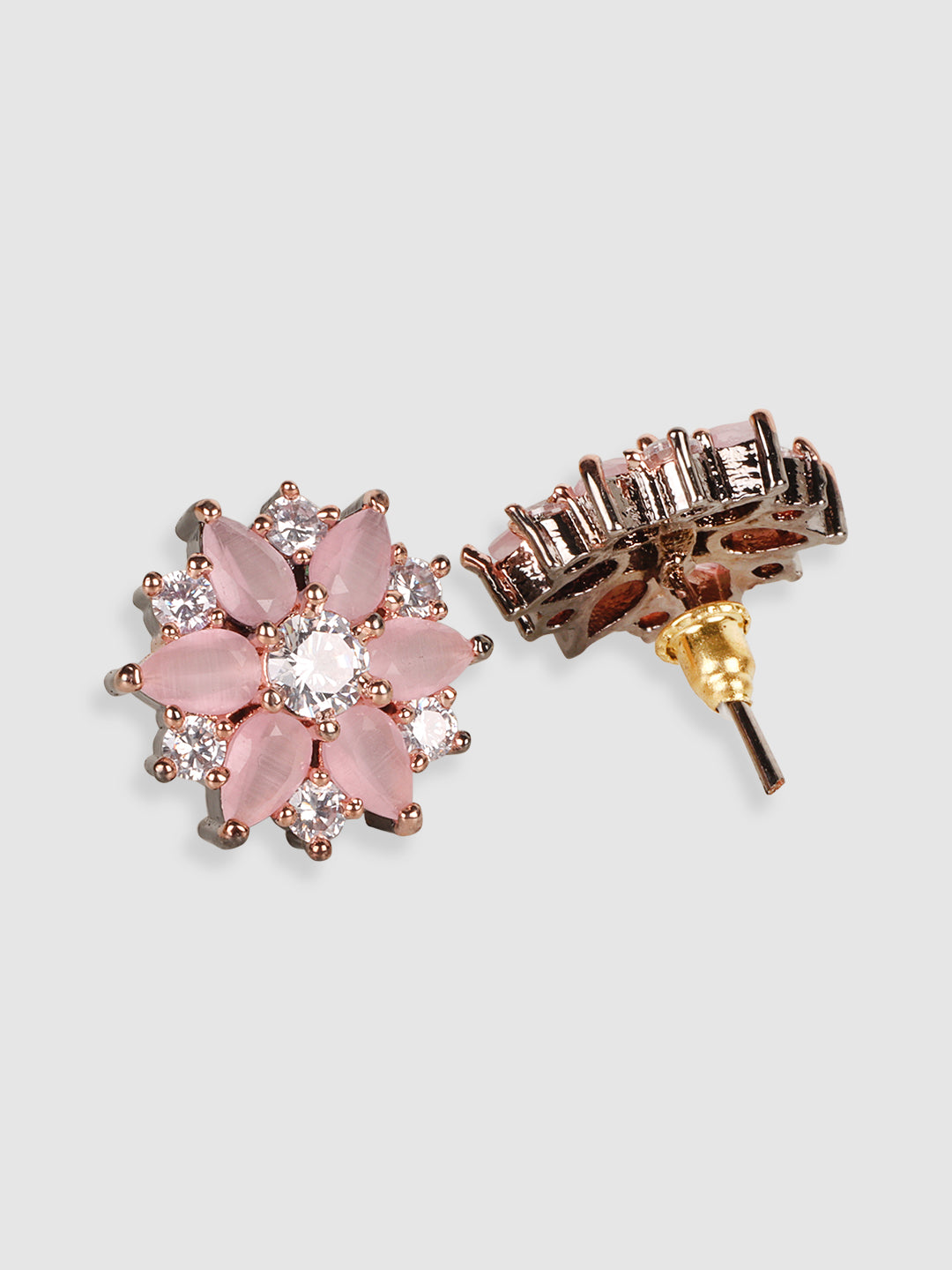 Pink Floral Studs Earrings