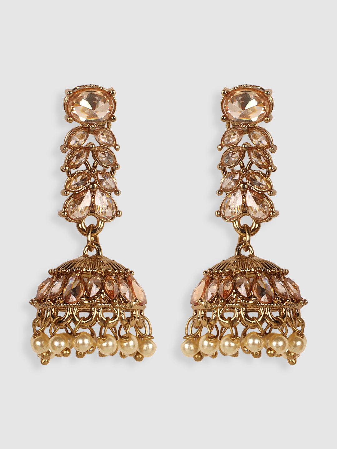Gold-Toned Dome Shaped Jhumkas Earrings