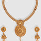 Gold-Plated Beige Stone-Studded & Beaded Jewellery Set