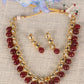 Women Maroon & Gold-Toned Kundan Beaded Necklace Set