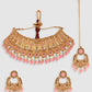 Pink Gold Plated Stone Studded Jewellery Set