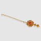 Gold-Toned & Red Stone-Studded Choker Jewellery Set
