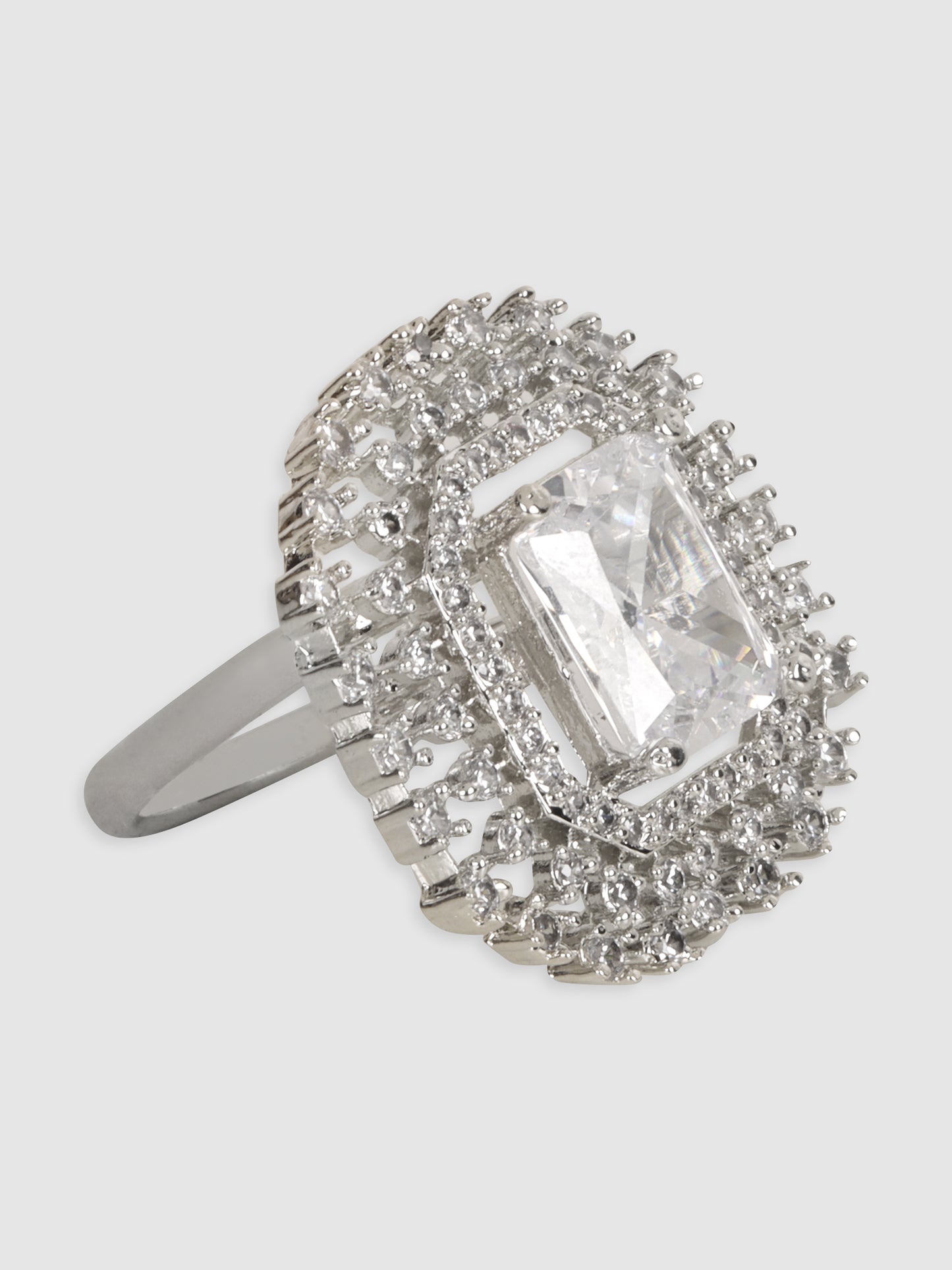 Jewels Gehna- Silver American Diamond Ring