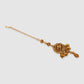 Gold-Plated & Red Kundan-Studded & Pearl Beaded Jewellery Set