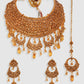 Gold Plated Choker Jewellery Set with Earring & Maangtika