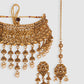 Gold-Plated Stone-Studded Traditional Floral Jewellery Set