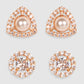 Set f 2 Rose Gold Plated Stud Earrings Set