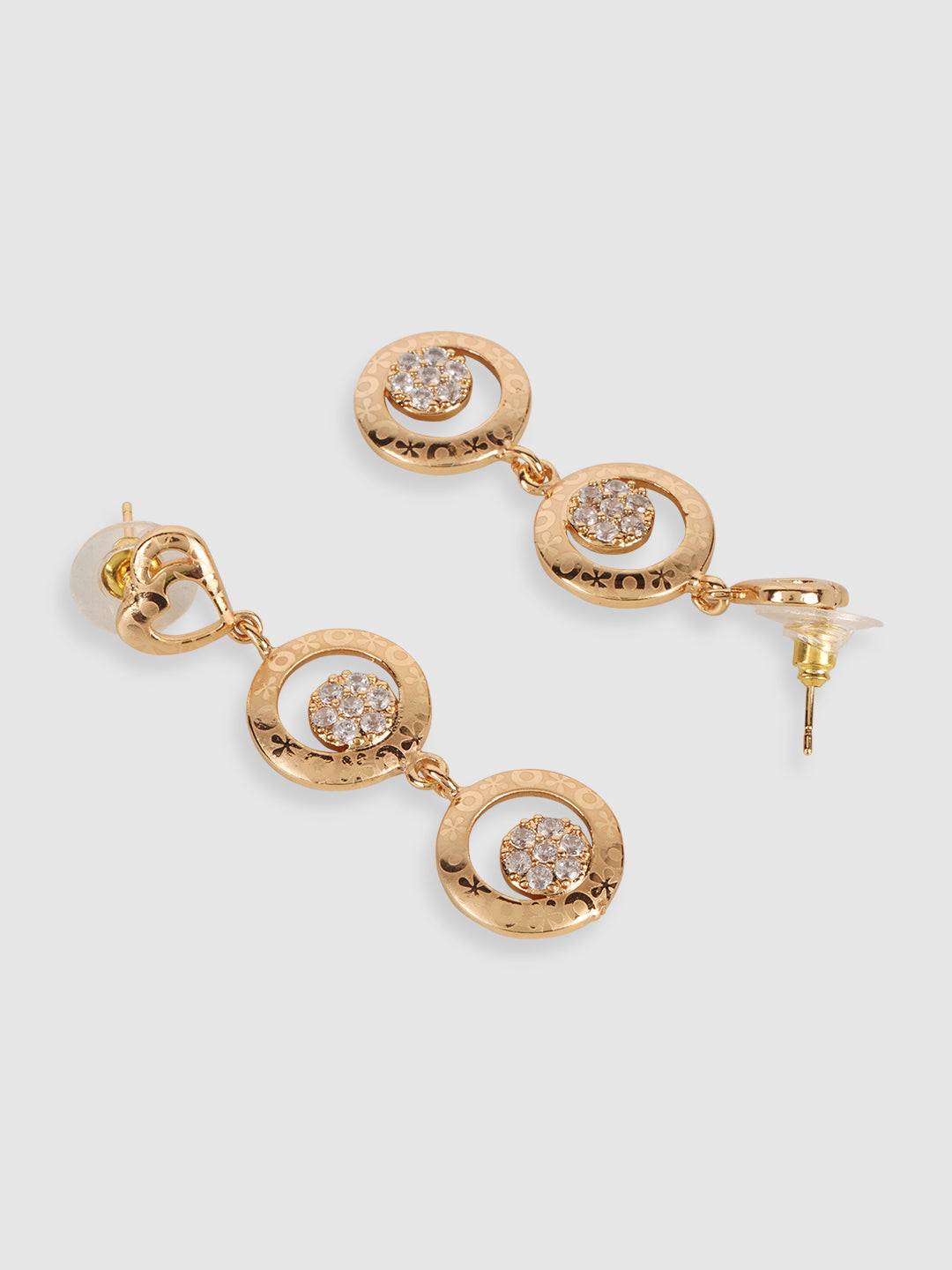 Gold-Plated White AD-Studded Jewellery Set