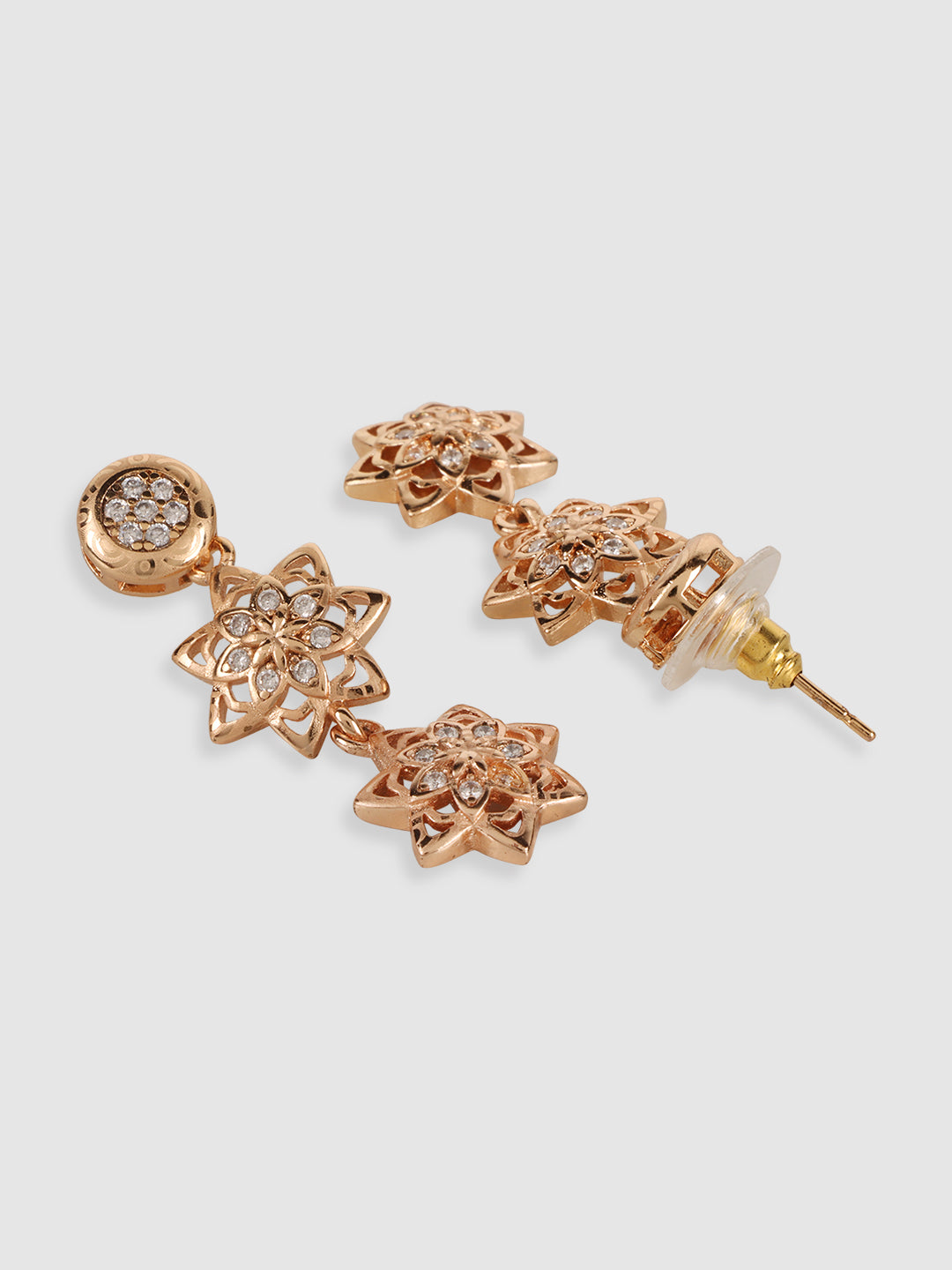 Gold-Plated White AD-Stone Studded Jewellery Set
