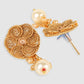 Women White & Gold-Plated Spiral Design Pearl Beaded Jewellery Set