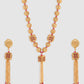 Gold-Plated Pink AD-Studded Handcrafted Jewellery Set