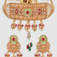 Gold-Plated Multi-Coloured AD-Studded & Beaded Jewellery Set