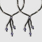 Set Of 2 Silver-Plated Black & Blue Beaded Handcrafted Anklets
