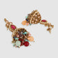 Gold-Plated White & Green Stone-Studded Jewellery Set
