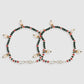 Green and Maroon Alloy Beaded Anklets
