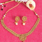 Women White & Gold-Plated Spiral Design Pearl Beaded Jewellery Set