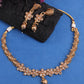 Gold-Plated White AD Stone-Studded & Beaded Jewellery Set