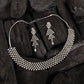 Silver-Plated & White Stone-Studded Jewellery Set