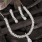 Silver-Plated & White AD-Studded Jewellery Set