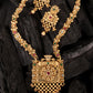 Gold Plated Green & White Stone Studded Jewellery Set