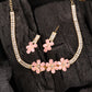 Gold-Plated Pink Stone Studded Jewellery Set