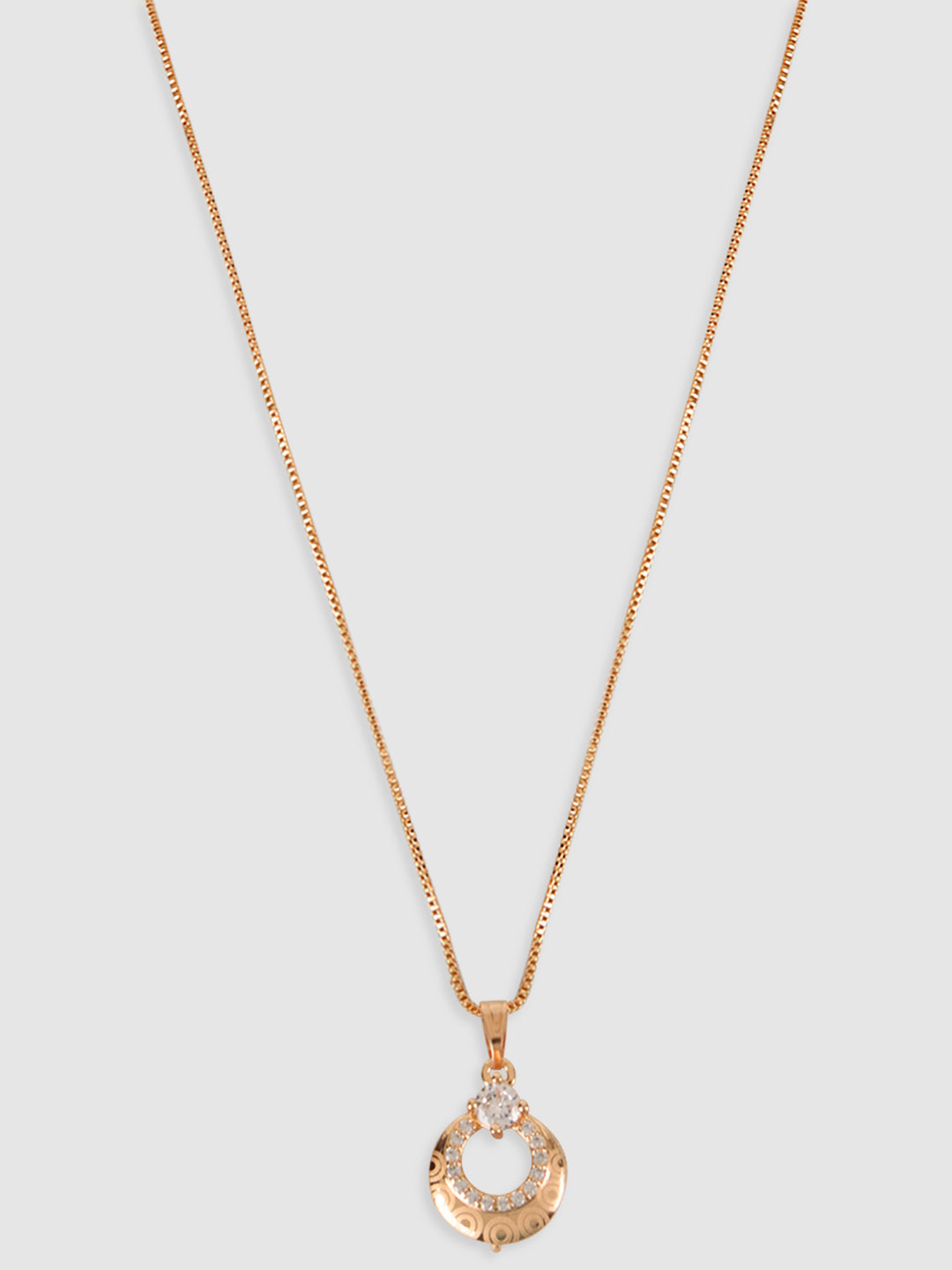 Gold-Plated & White Pendant With Chain