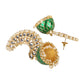 Gold-Toned & Green Dome Shaped Jhumkas Earrings