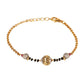 Gold-Plated & Black Beaded Hand Mangalsutra