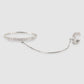 Women Silver-Toned Silver-Plated Crystal Studded Ring Bracelet