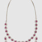 Women Silver & Magenta AD Stone-Studded Rhodium-Plated Jewellery Set