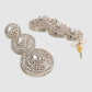 Women White AD-Studded Silver-Plated Jewellery Set