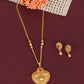 Gold-Plated Pink Stone Studded Traditional style Jewellery Set