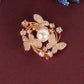 Women and girls Gold-Tone CZ-Stone Studded Saree Pin and Brooch