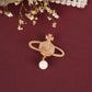 Women Gold Plated White CZ-Studded Saree Clip