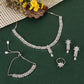 Silver-Plated White AD Studded Jewellery Set