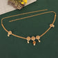 Gold-Plated White CZ-Studded & Beaded Waist Chain