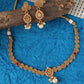 Gold-Plated White & Maroon Stone-Studded Jewellery Set