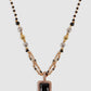 Gold-Plated & Black Stone Studded & Beaded Mangalsutra