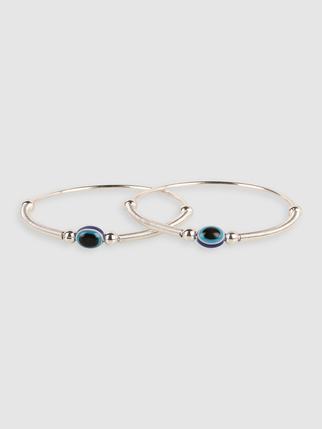 Jewels Gehna Silver Set of 2 Evil Eye Bracelet